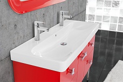 Водолей Мебель для ванной "Астрид 120" красная, 5 ящиков – фотография-8